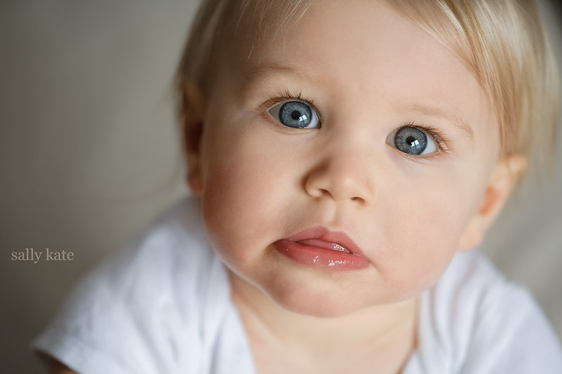 9 month baby with blue eyes