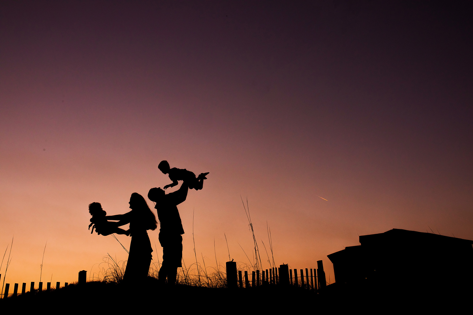 texas beach silhouette photography family photography