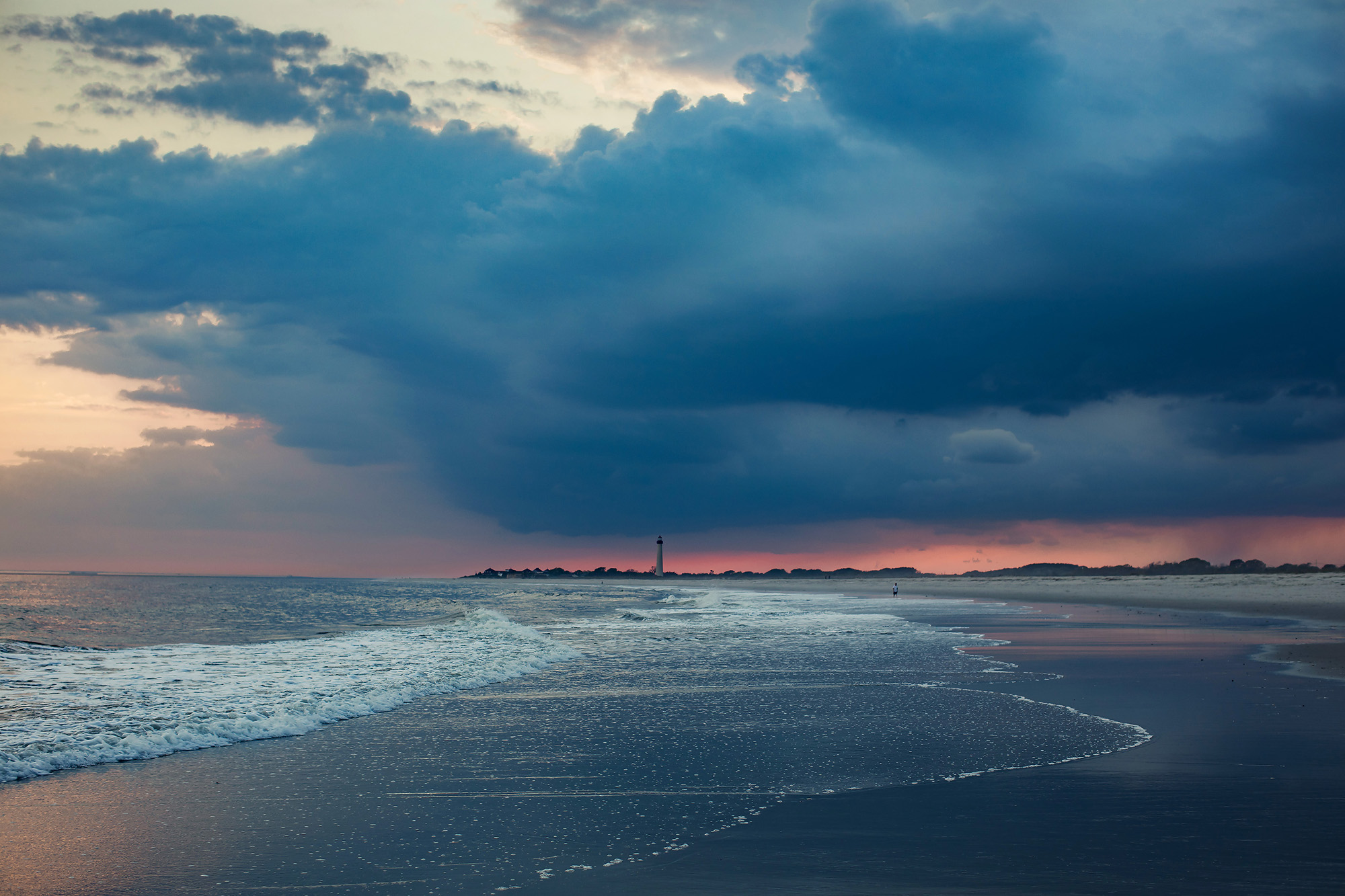 cape may storm sunset lighthouse