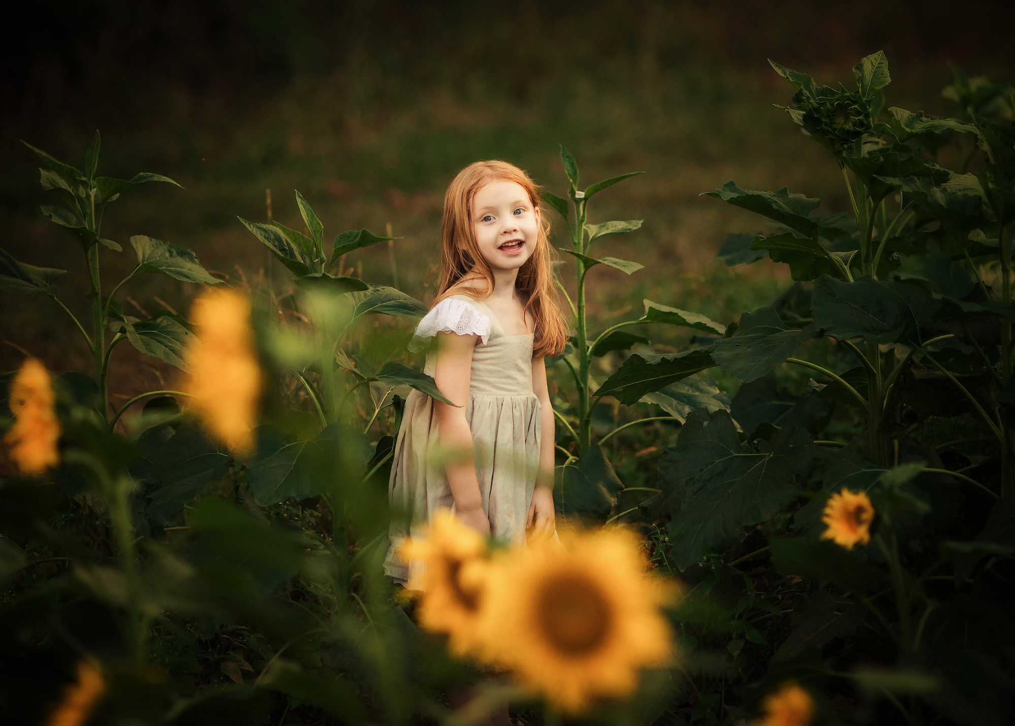 girl in sunflowers atlanta ginger