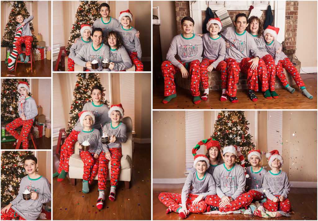 family of five christmas jammie session